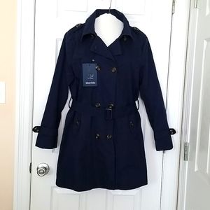 NWT, Navy trench coat sz M